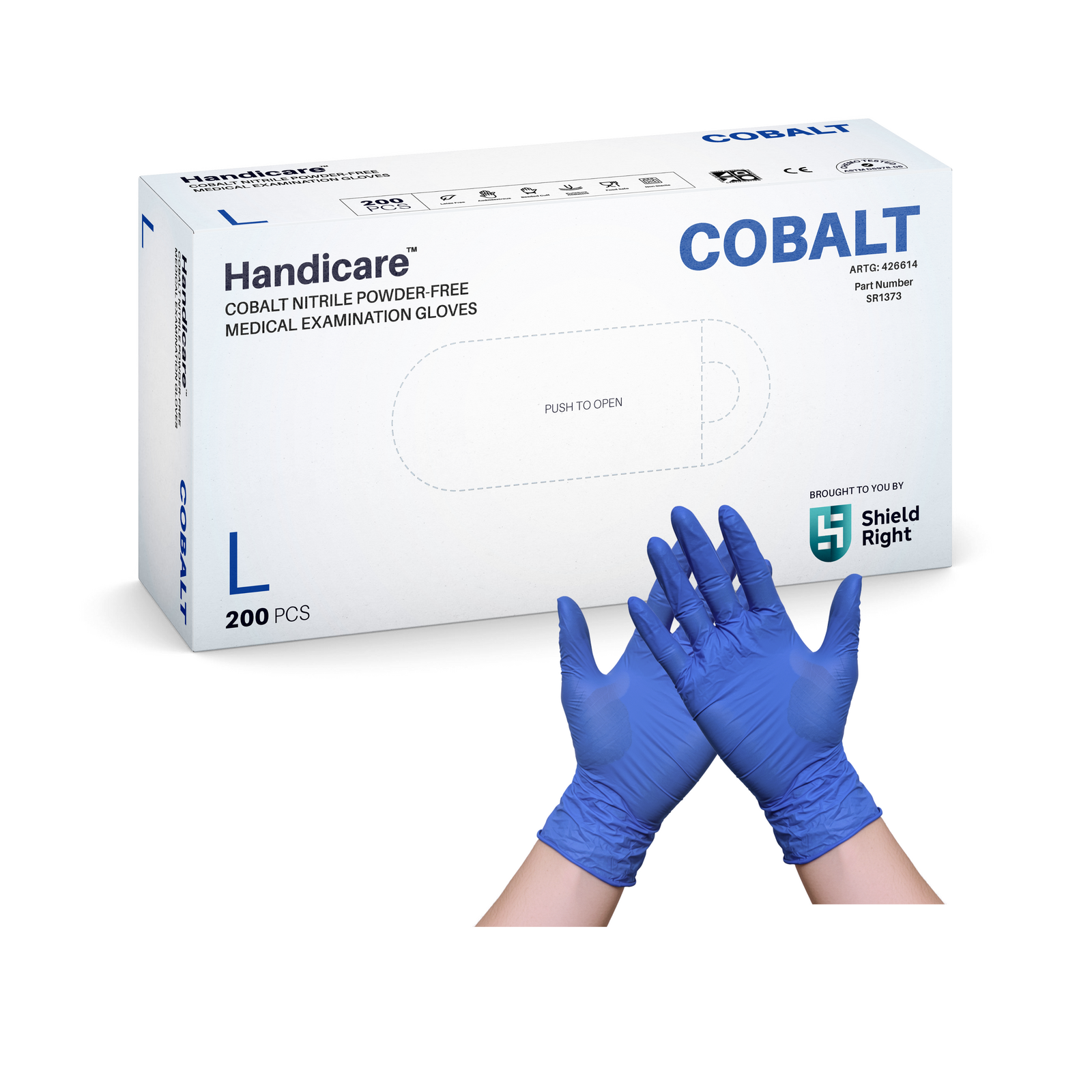 Handicare Cobalt Nitrile Medical Examination Gloves (2000 per carton)