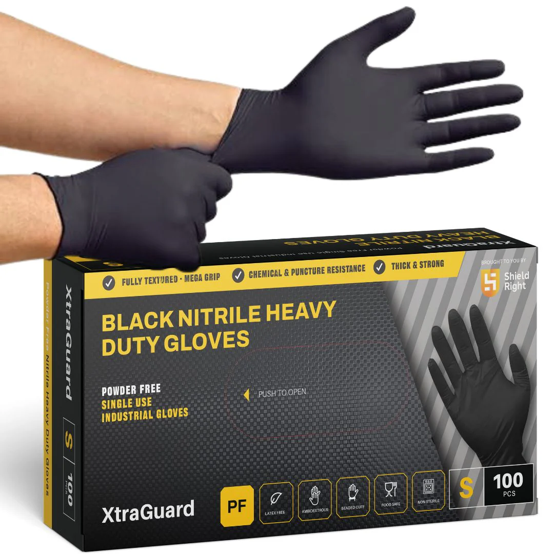 Xtraguard Black Nitrile Heavy Duty Gloves (1000 per carton)