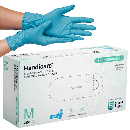 Handicare Biodegradable Nitrile Examination Gloves