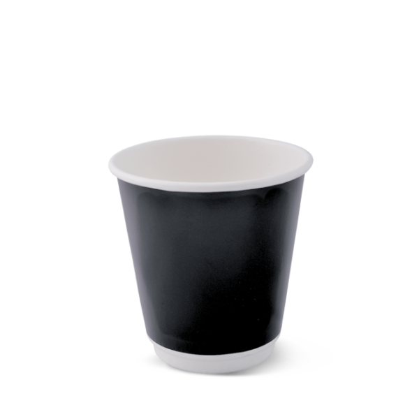Disposable Black Double Wall Coffee Cup (500 per carton)