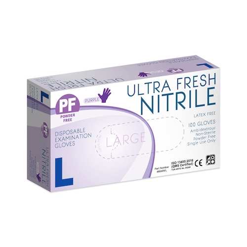 Ultra Fresh Powder Free Disposable Nitrile Examination Gloves (1000 per carton)